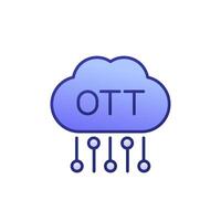 OTT media platform icon with a cloud vector