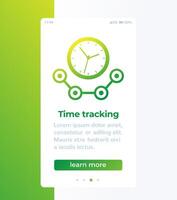 Time tracking banner with icon, design vector