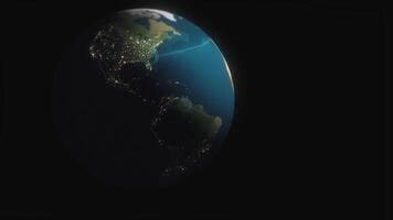 The earth is lit up at night with lights on the surface video