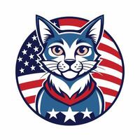 A cat with stars and stripes on its face vector