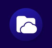 cloud folder icon for apps vector