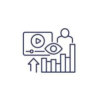 Views analytics and metrics line icon vector