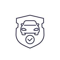 car and shield line icon vector