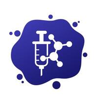 molecule and syringe icon vector
