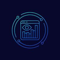 Views analytics icon, linear design vector