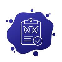 DNA test result line icon for web vector