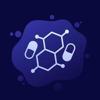 hormone therapy or steroids icon, vector
