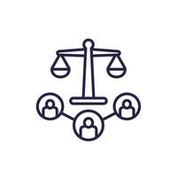 class action icon, collective legal case line vector