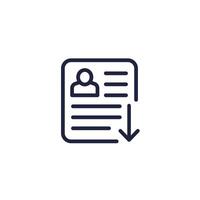 export profile or personal data line icon vector