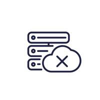 server offline line icon with a cloud vector