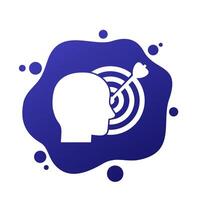 personal goal icon with a target, vector