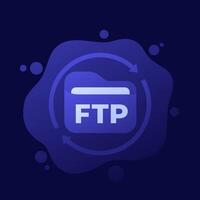 ftp, uploading to a server icon, design vector