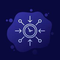 impact line icon with a clock vector