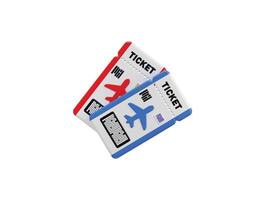 Air ticket icon 3d render boarding pass for summer holiday, tourism concept of 3d rendering passenger airline ticket icon illustration vector