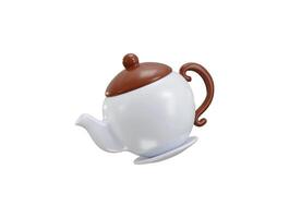 Teapot icon 3d rendering illustration vector