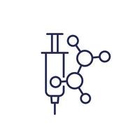 molecule and syringe line icon vector