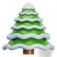 A green christmas tree with white snow on it png