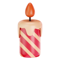 A red and white candle with a candle on top png