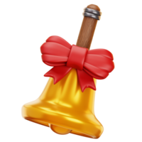A golden bell with a red bow on it png