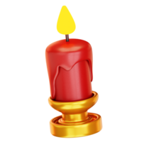 A red candle with a yellow flame on top png