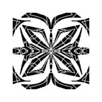 a black and white design with a flower in the middle vector