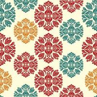 seamless pattern with colorful flowers and leaves vector