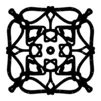 a black and white drawing of a square with a design vector