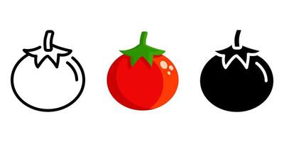 Tomato red flat icon. Vegetable eco symbol. vector