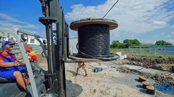 View of construction site. Workers working on the construction site video