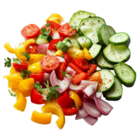Fresh Vegetable Salad with Cucumbers and Tomatoes png