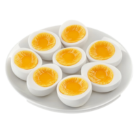 Plate of Egg Halves with Soft Yolks png