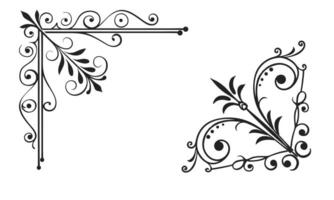 two black and white decorative corner frames vector