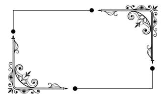 a black and white square frame with a decorative design vector
