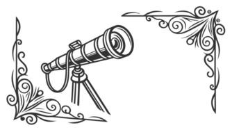 an illustration of a telescope with a frame vector
