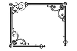 a black and white square frame with swirls vector
