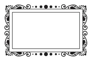 a black and white frame with a decorative border vector