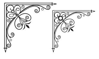 two ornamental brackets on a white background vector