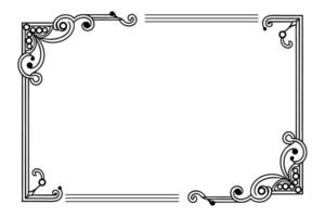 a black and white square frame with ornate design vector
