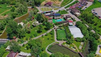 Resort area in the suburb. Resort complex surrounded by greenery video