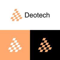 Abstract D playful, fast, technology logo design for company vector