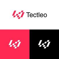 Abstract Modern LT, playful, fast, technology logo design for company vector
