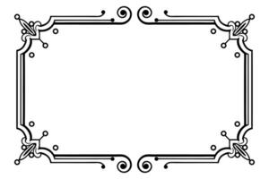 a black and white drawing of a frame with ornate design vector