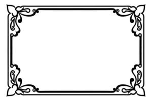 a black and white square frame with a floral design vector