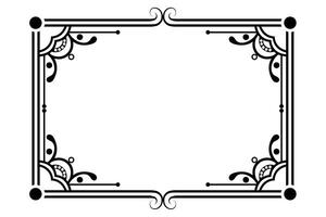 a black and white square frame with a decorative design vector