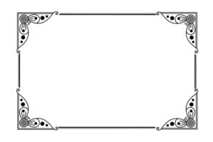 a black and white square frame with a decorative design vector