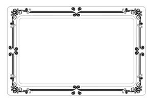 a blank frame with black and white design vector