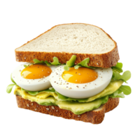 Sandwich with Eggs and Avocado png