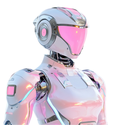 Robot with Pink Eyes and Pink Helmet 53458616 PNG