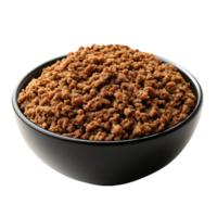 Ground Beef in Bowl on Transparent Background png