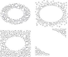 Blueberry line art oval frame set template. illustration for nature-inspired artwork vector